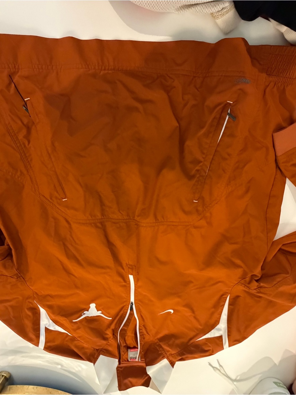 Nike Orange and White Team Windbreaker Jacket